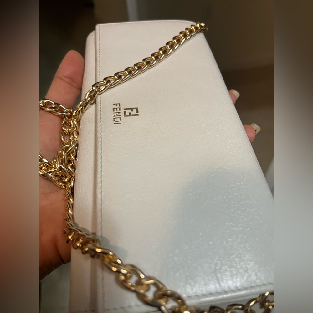 FENDI white Wallet with Chain